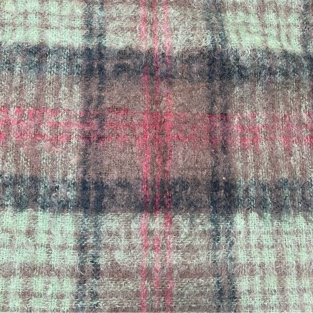 Vintage Glentana Plaid Fringe Throw Blanket 49” X 70” Mohair/Wool Scotland - Picture 7 of 8